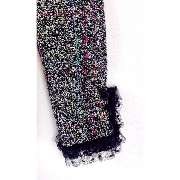 Vtg 80s/90s Sweater Cardigan Sz L BEREK by Takako Sakon Woven Multi Color Lace - Picture 2 of 16